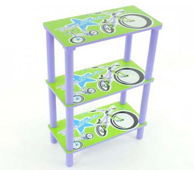 Børnereol BMX Stars - Grøn/lilla/blå