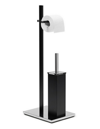 Fritstående Toiletrulleholder Sort og Stål