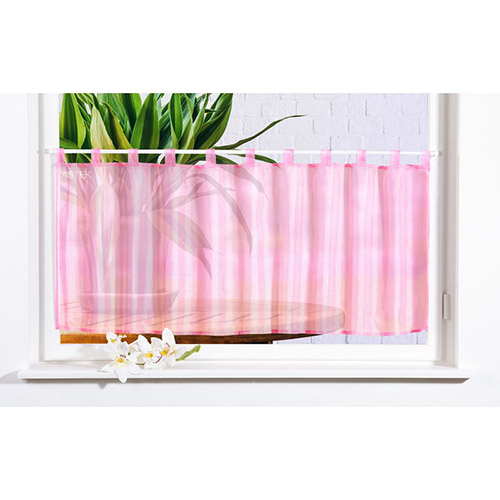 Færdigsyet cafegardin rosa