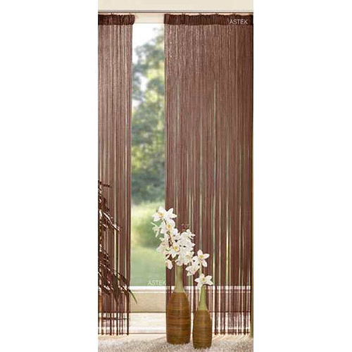 Trådgardin brun - 140 x 250 cm.