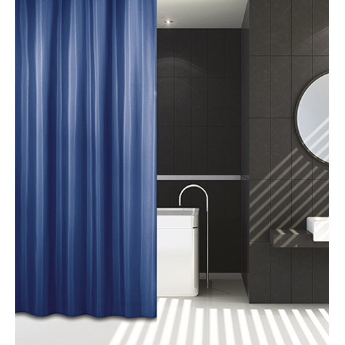 Blå badeforhæng