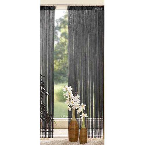 Trådgardin sort - 90 x 270 cm.