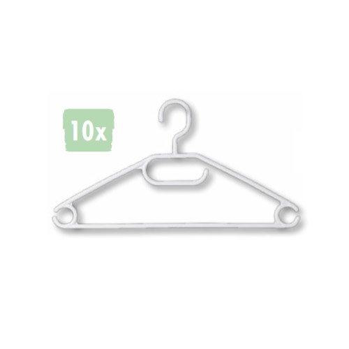 Bøjler - 10 stk. i hvid plast