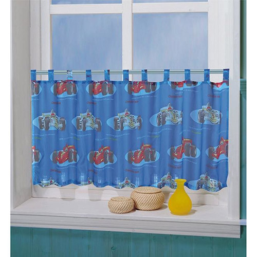 Færdigsyet børnegardin - Biler