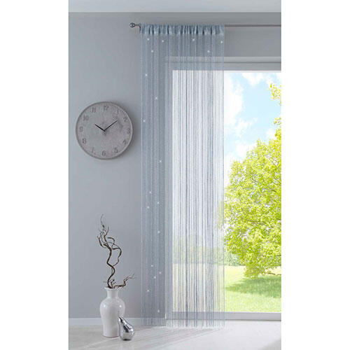 Trådgardin sølv - 140 x 250 cm.