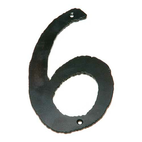 Husnummer 6 sort - Galvaniseret stål