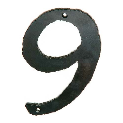 Husnummer 9 sort - Galvaniseret stål