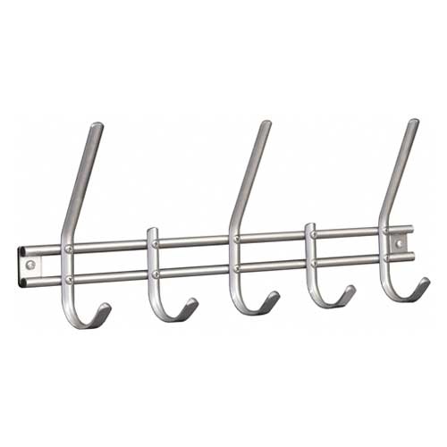 Knagerække rustfrit stål - 5 knager