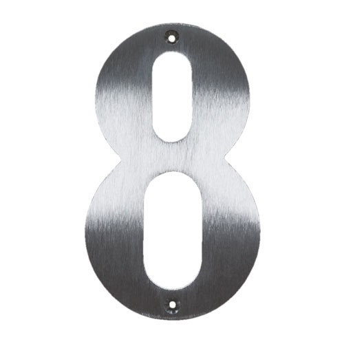 Husnummer 8 - Messing mat forkromet