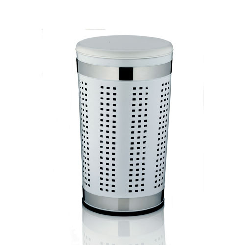 Vasketøjskurv i metal - Hvid