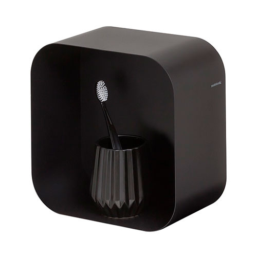 Badeværelseshylde Brix lille - Sort 24 x 24 cm.