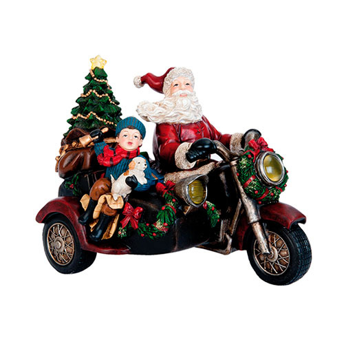 Julefigur - Julemand på motorcykel