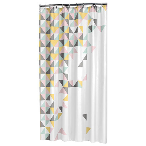Badeforhæng Tangram flerfarvet - 180 x 200 cm.