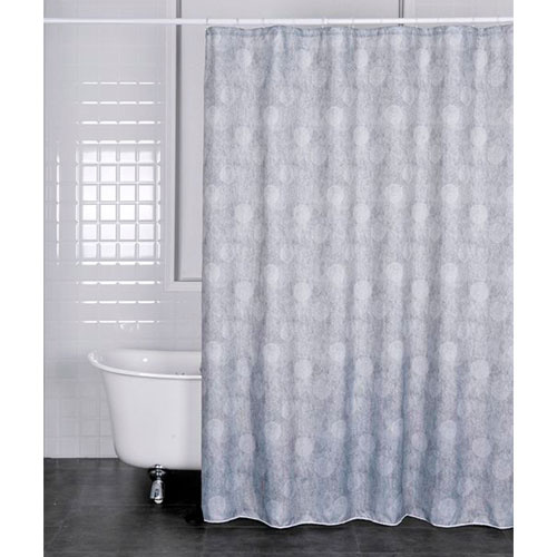 Gråt badeforhæng - Rollo 180 x 200 cm.