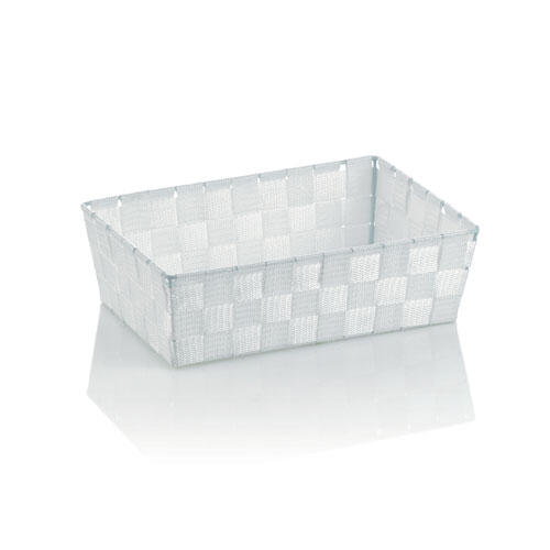 Hvid opbevaringskurv Alvaro 29,5 x 20,5 cm.