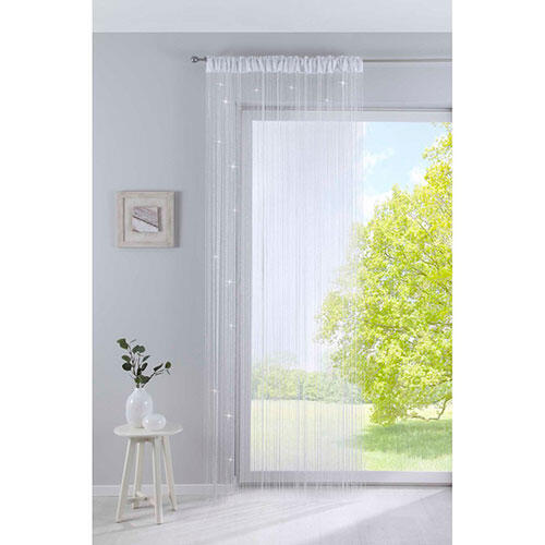 Trådgardin hvid Lurex - 140 x 250 cm.