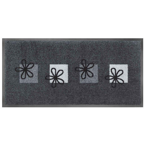 Smudsmåtte Flowers Grey - 40 x 80 cm.