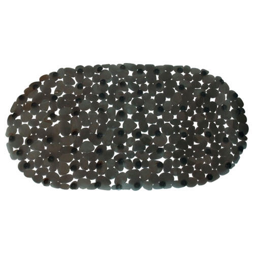 Skridsikker bademåtte stones - Sort 36 x 69 cm.