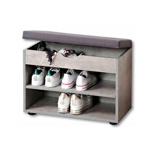 Skoreol i grå med hynde - 2 hylder