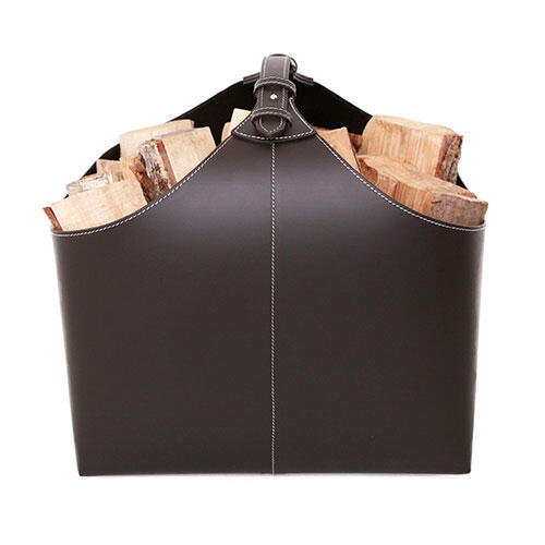 Brændekurv læder - Chokolate