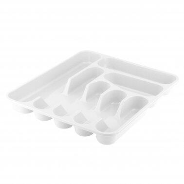Bestikbakke i plast - Hvid 7 rum
