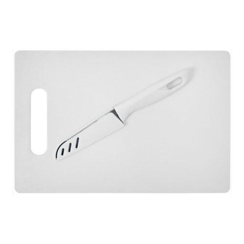 Skærebræt med kniv - 28 x 18,5 cm.