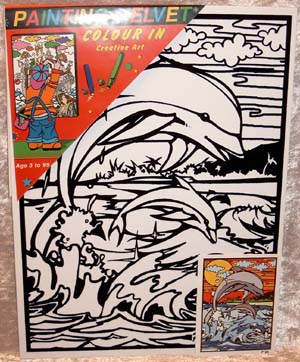 Painting Velvet 28x37 cm. Delfiner