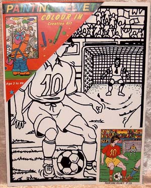 Painting Velvet 28x37 cm. Fodbold