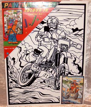 Painting Velvet 28x37 cm. Motocrosser