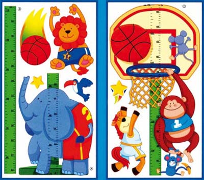 Wallstickers - Højdemåler Basketball