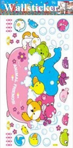 Wallstickers - Dyrevenner i Badekar