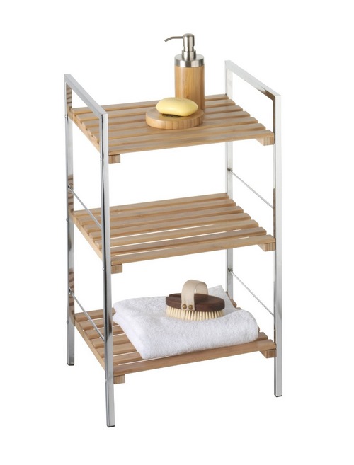 Elegant Reol i Bambus og Krom, Bonja