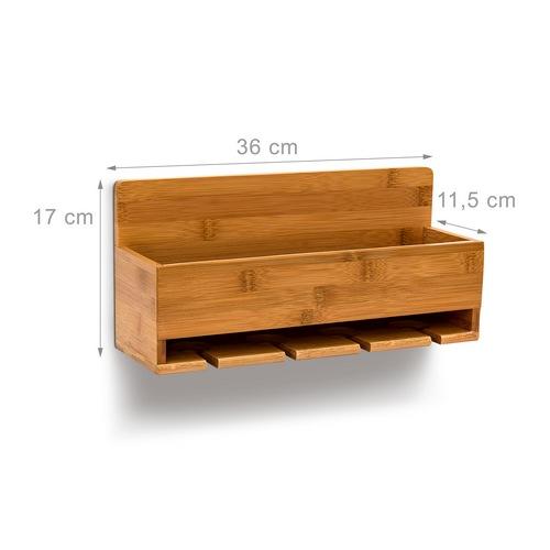 Vinhylde i Bambus træ til 4 flasker og glas