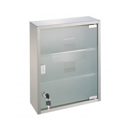 Medicinskab med lås - Stål 40 cm.