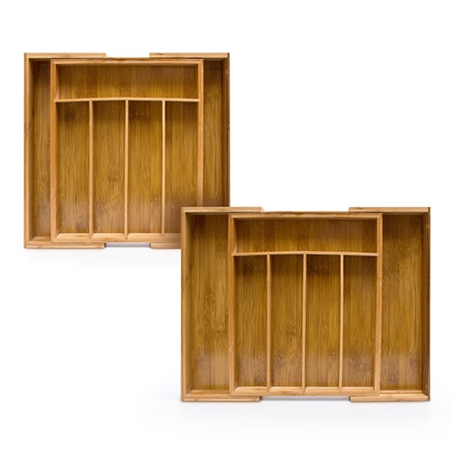 Justerbar bestikbakke i bambustræ