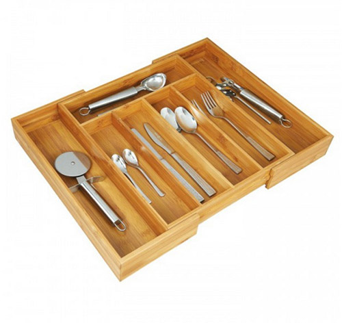 Justerbar bestikbakke i bambus