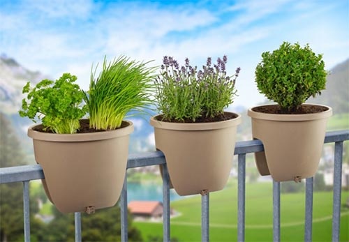 Blomsterkasse i rundt design - Sand