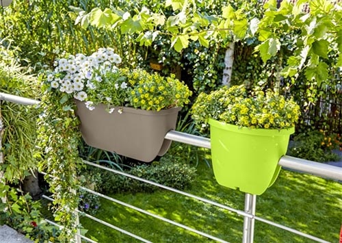 Blomsterkasse til gelænder og rækværk m.m.