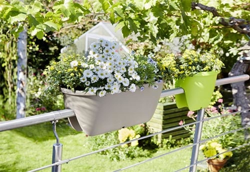 Blomsterkasse til gelænder og rækværk m.m.