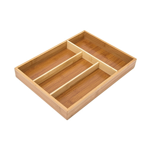 Bestikbakke i bambus - 4 rum