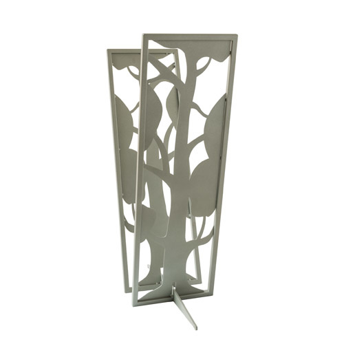 Brændeholder - Træ i grå design