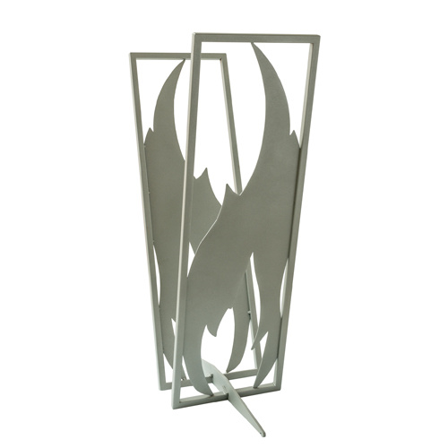 Brændeholder - Flamme i grå design