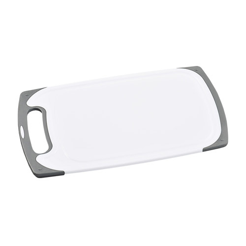 Skærebræt med saftrille grå og hvid - 31 cm.