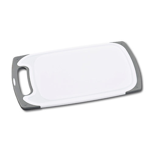 Skærebræt med saftrille grå og hvid - 40 cm.