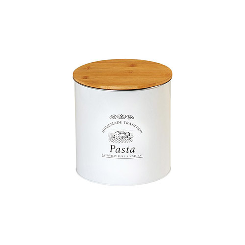 Opbevaringsdåse til pasta - Metal og bambus