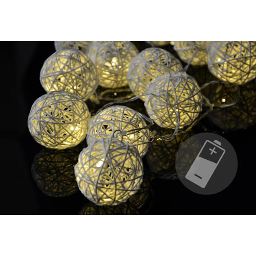 LED lyskæde 10 kugler - Rattan Design