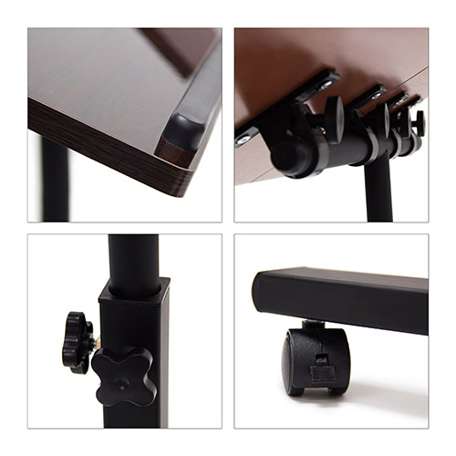 Laptop bord med hjul - Sort