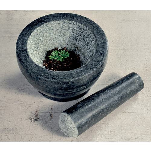 Morter i granit med støder - Sort