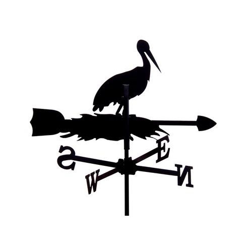Vejrhane med stork i sort