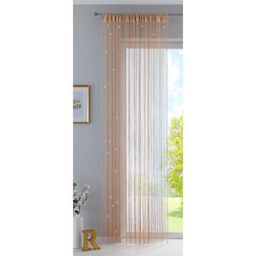 Trådgardin guld - 140 x 250 cm.